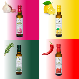 Pack Surtido Degustación Aceites Aromatizados ÓLEO ALMANZORA, Pulpí, Almería