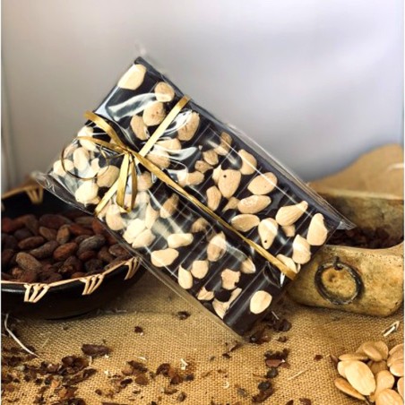 Chocolate Empedrado Artesano Negro 70% Almendras APISIERRA bajo azúcar