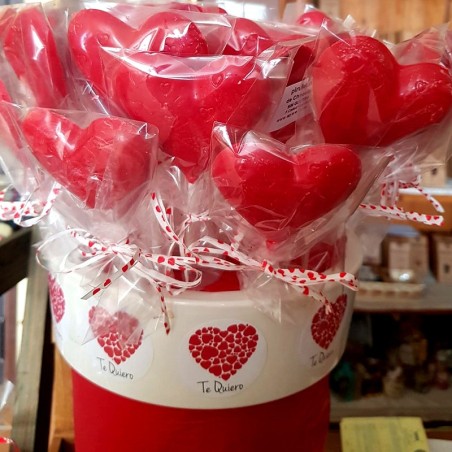 Piruletas Especial Regalo Corazón APISIERRA caramelo cacao puro artesano