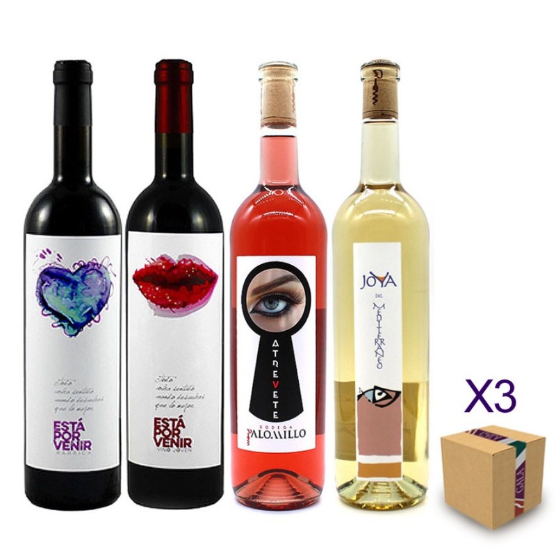 Pack Surtido Degustación Vinos Ecológicos Almería tinto barrica rosado blanco