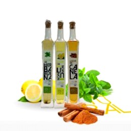Estuche Degustación Licores Naturales Limón Hierbabuena Canela natural
