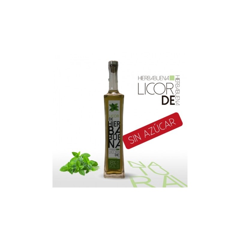 Licor Artesano de Hierbabuena sin azúcar ni aditivos producto natural Almería