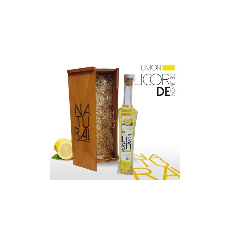 Licor Artesanal Limón con Estuche madera regalo Almería sin aditivos