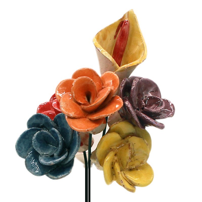 Juego 6 Flores ALFARERÍA LOS PUNTAS