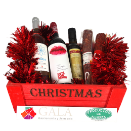 Lote navidAD Almería jamón Serón vino tinto Palomillo BLANCO ALPUJARRA