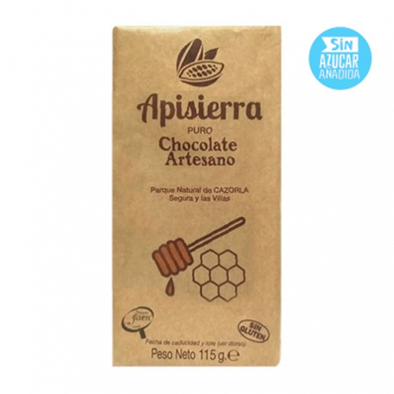 Chocolate Artesano Negro tradicional Sin Azúcar APISIERRA stevia 
