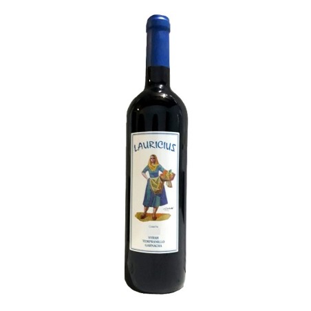 Vino Tinto Joven bodegas Lauricius, Almería. con Tempranillo y Syrah