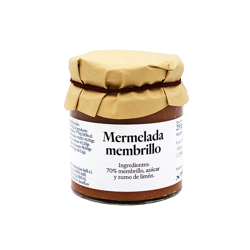 Mermelada casera de membrillo producto artesano de Almería sin gluten
