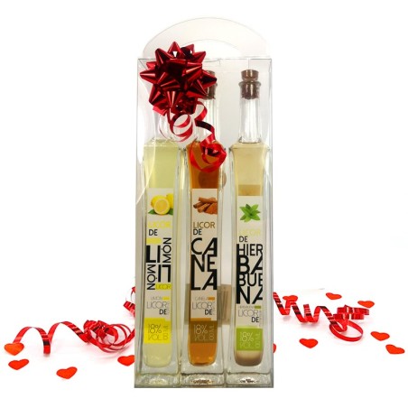 Pack regalo amor corazón san valentín Degustación Licores Naturales