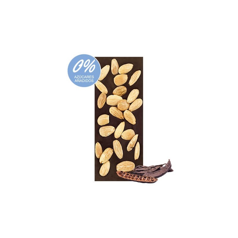 Chocolate Artesano Ecológico Sin Azúcar de Algarroba Almendras Almería