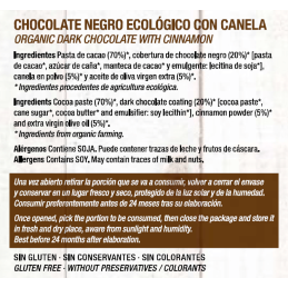 Chocolate Artesano Ecológico Negro 74% Cacao con Canela Almería