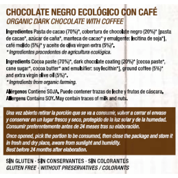 Chocolate Artesano Ecológico Negro con Café  Sabor Andaluz Almería