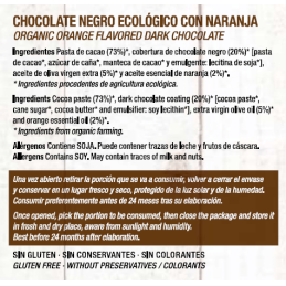 Chocolate Artesano Ecológico Negro 74% Cacao con Naranja Almería 