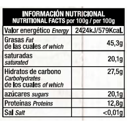 Chocolate Artesano Ecológico Negro 74% Cacao Avellanas AOVE Almería