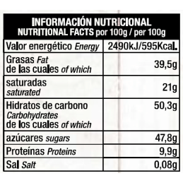 Chocolate con Leche y Nueces Artesano Ecológico AOVE Almería Natural 