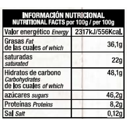 Chocolate con Leche Pasas y Avellanas Artesano Ecológico AOVE Almería 