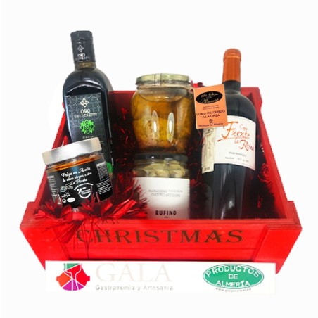 Lote Navidad Gourmet Almería regalo lomo en orza aceite oliva vino