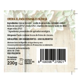 Crema de Cacao Blanco Vegano Ecológico Artesano Almería Sabor Andaluz