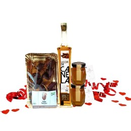 Pack regalo amor corazón san valentín bombón ecológico licor natural