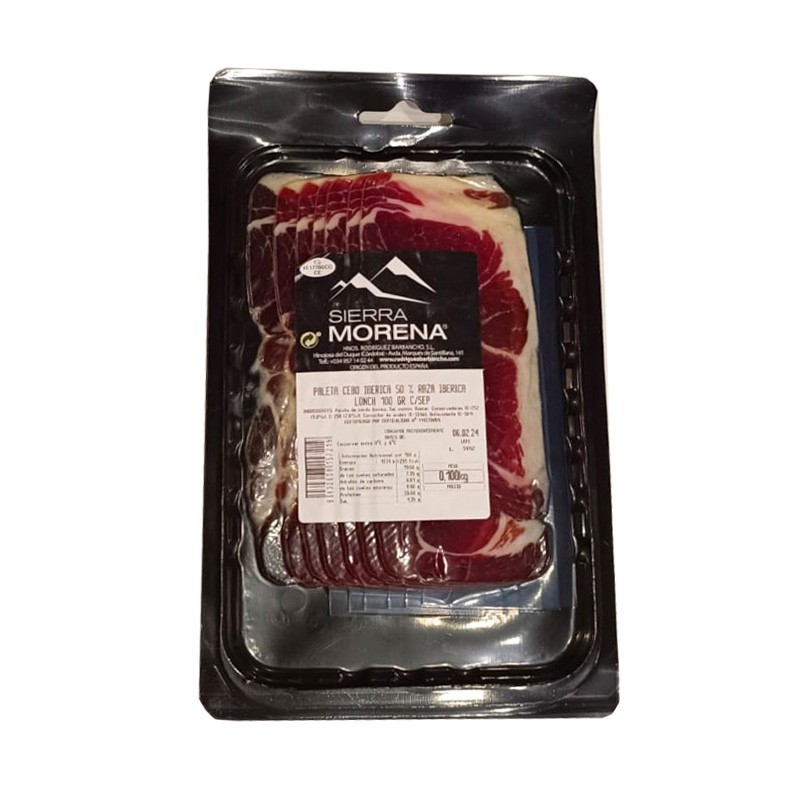 paleta de cebo 50% ibérico loncheado denominación origen los Pedroches