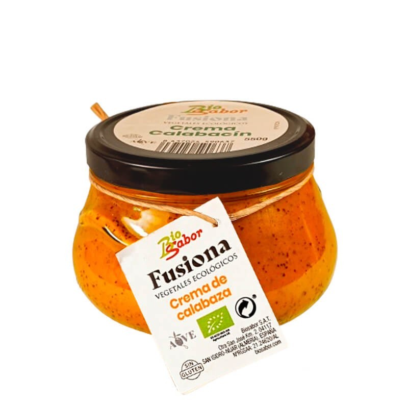 Crema de calabaza gourmet ecológica Biosabor Almería sin gluten