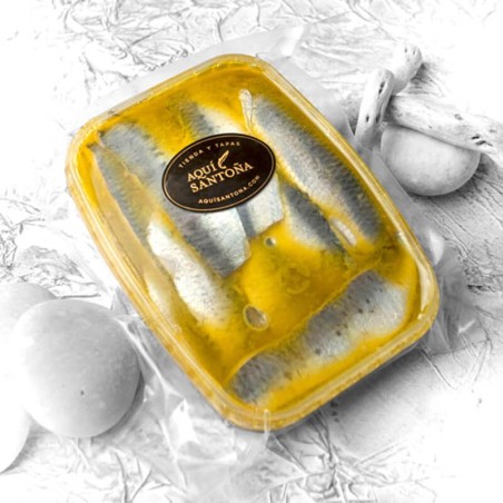 Sardinas marinadas AQUÍ SANTOÑA del Cantábrico gourmet de alta gama