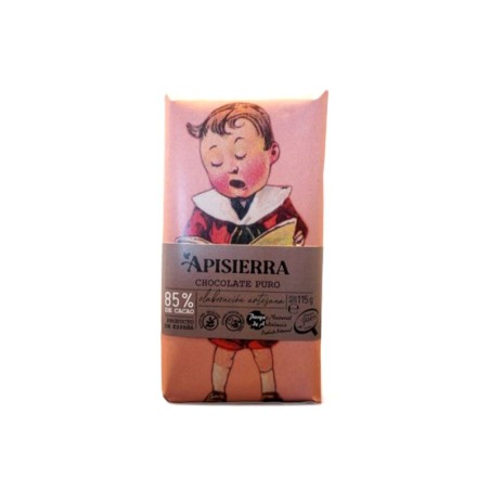 Chocolate Artesano natural Negro Puro 85% APISIERRA bajo en azúcar