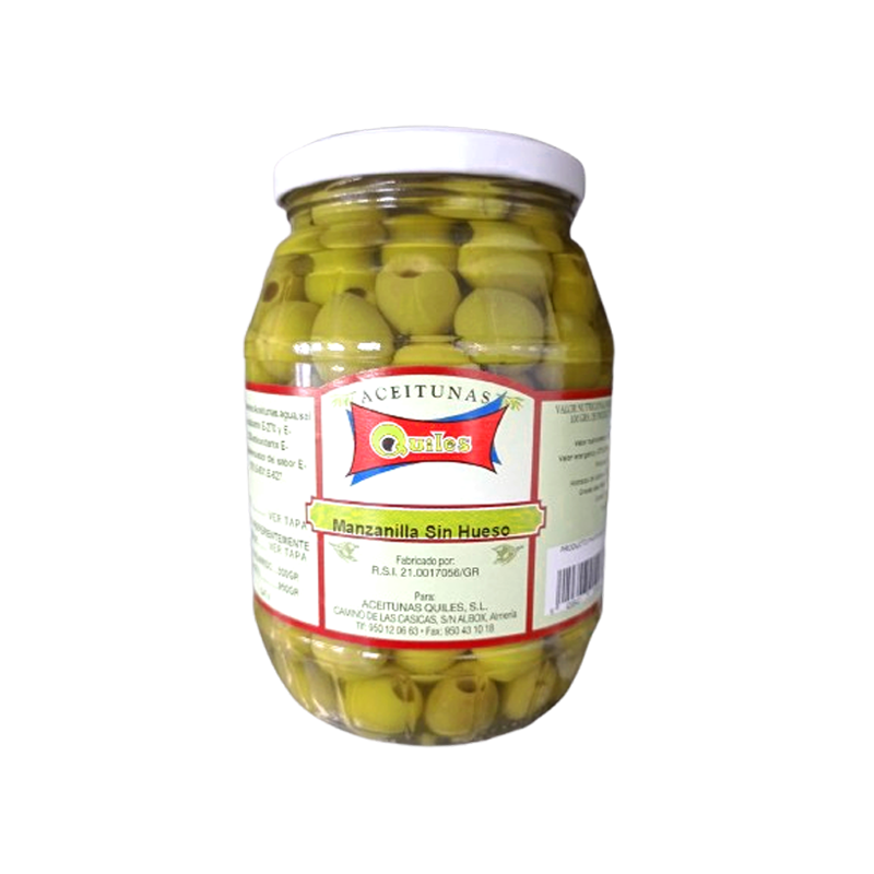 ACEITUNAS VERDES MANZANILLA SABOR ANCHOA SIN HUESO QUILES